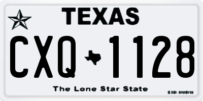 TX license plate CXQ1128