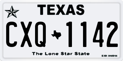 TX license plate CXQ1142