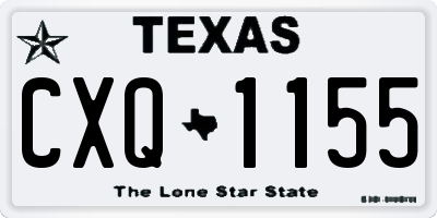 TX license plate CXQ1155