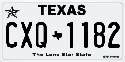 TX license plate CXQ1182