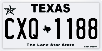 TX license plate CXQ1188