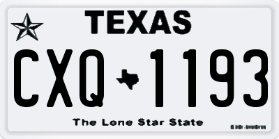 TX license plate CXQ1193