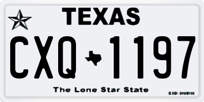 TX license plate CXQ1197