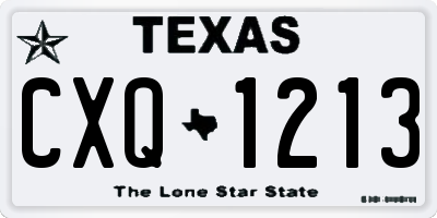 TX license plate CXQ1213