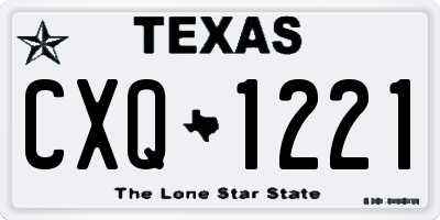 TX license plate CXQ1221