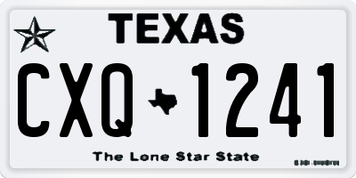 TX license plate CXQ1241