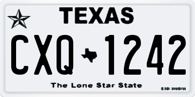 TX license plate CXQ1242