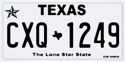 TX license plate CXQ1249