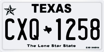 TX license plate CXQ1258
