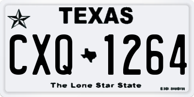 TX license plate CXQ1264