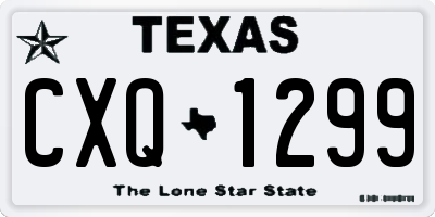 TX license plate CXQ1299