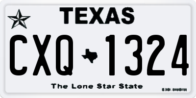 TX license plate CXQ1324