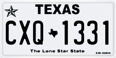TX license plate CXQ1331