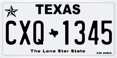 TX license plate CXQ1345