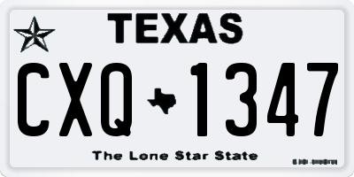 TX license plate CXQ1347