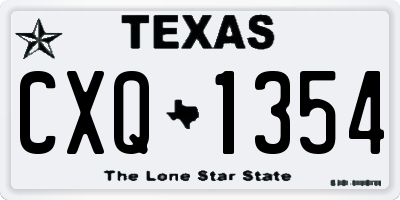 TX license plate CXQ1354