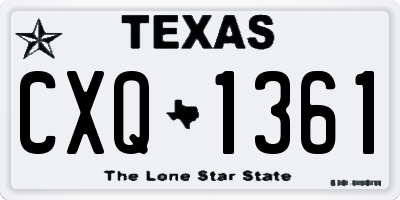 TX license plate CXQ1361
