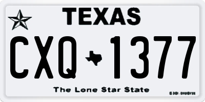 TX license plate CXQ1377