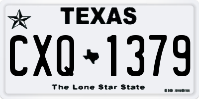 TX license plate CXQ1379