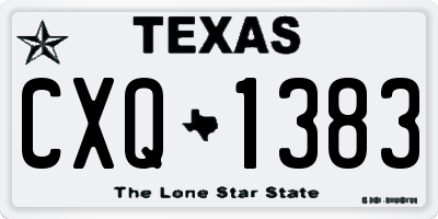 TX license plate CXQ1383