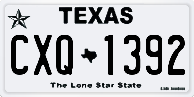 TX license plate CXQ1392