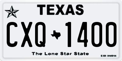 TX license plate CXQ1400