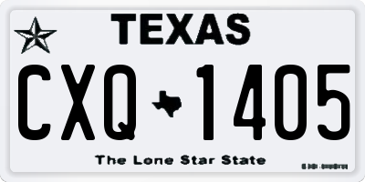 TX license plate CXQ1405