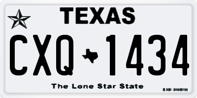 TX license plate CXQ1434