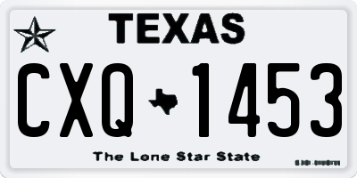 TX license plate CXQ1453