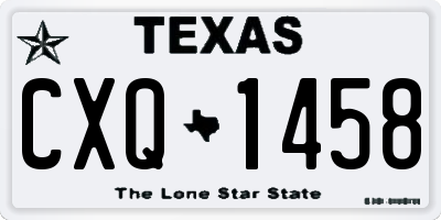TX license plate CXQ1458