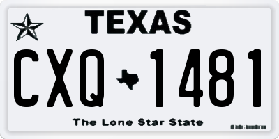 TX license plate CXQ1481