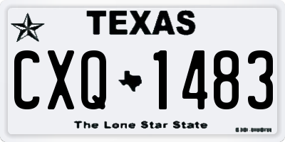 TX license plate CXQ1483