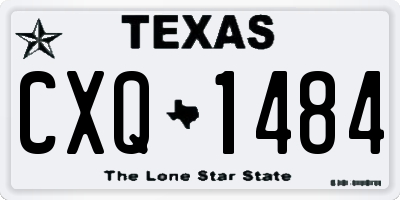 TX license plate CXQ1484