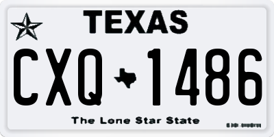 TX license plate CXQ1486