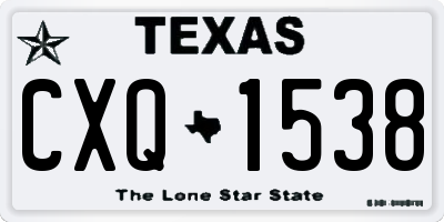 TX license plate CXQ1538