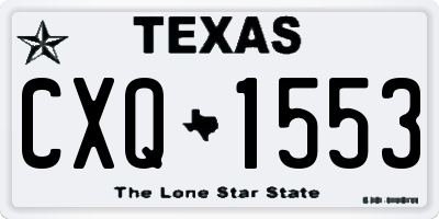 TX license plate CXQ1553