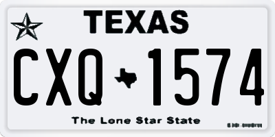 TX license plate CXQ1574