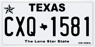 TX license plate CXQ1581