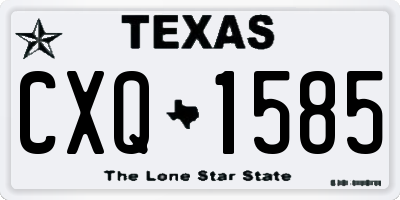 TX license plate CXQ1585