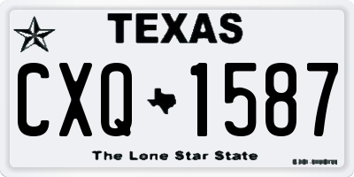 TX license plate CXQ1587