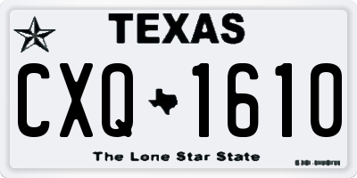 TX license plate CXQ1610