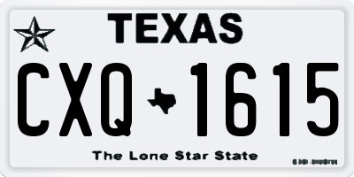 TX license plate CXQ1615