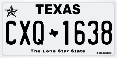 TX license plate CXQ1638