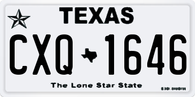 TX license plate CXQ1646