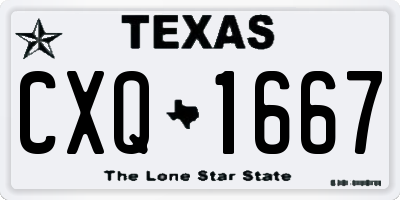 TX license plate CXQ1667