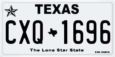 TX license plate CXQ1696