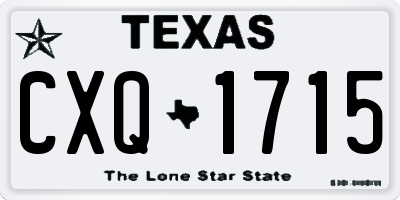 TX license plate CXQ1715