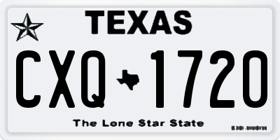 TX license plate CXQ1720