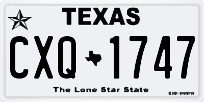 TX license plate CXQ1747