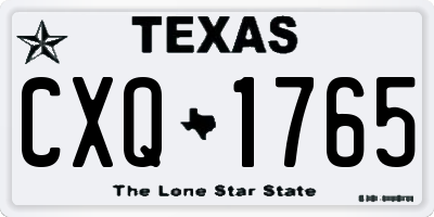 TX license plate CXQ1765